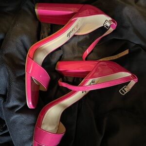 SHEIN Pink Stiletto Heels with Peep-Toe Design